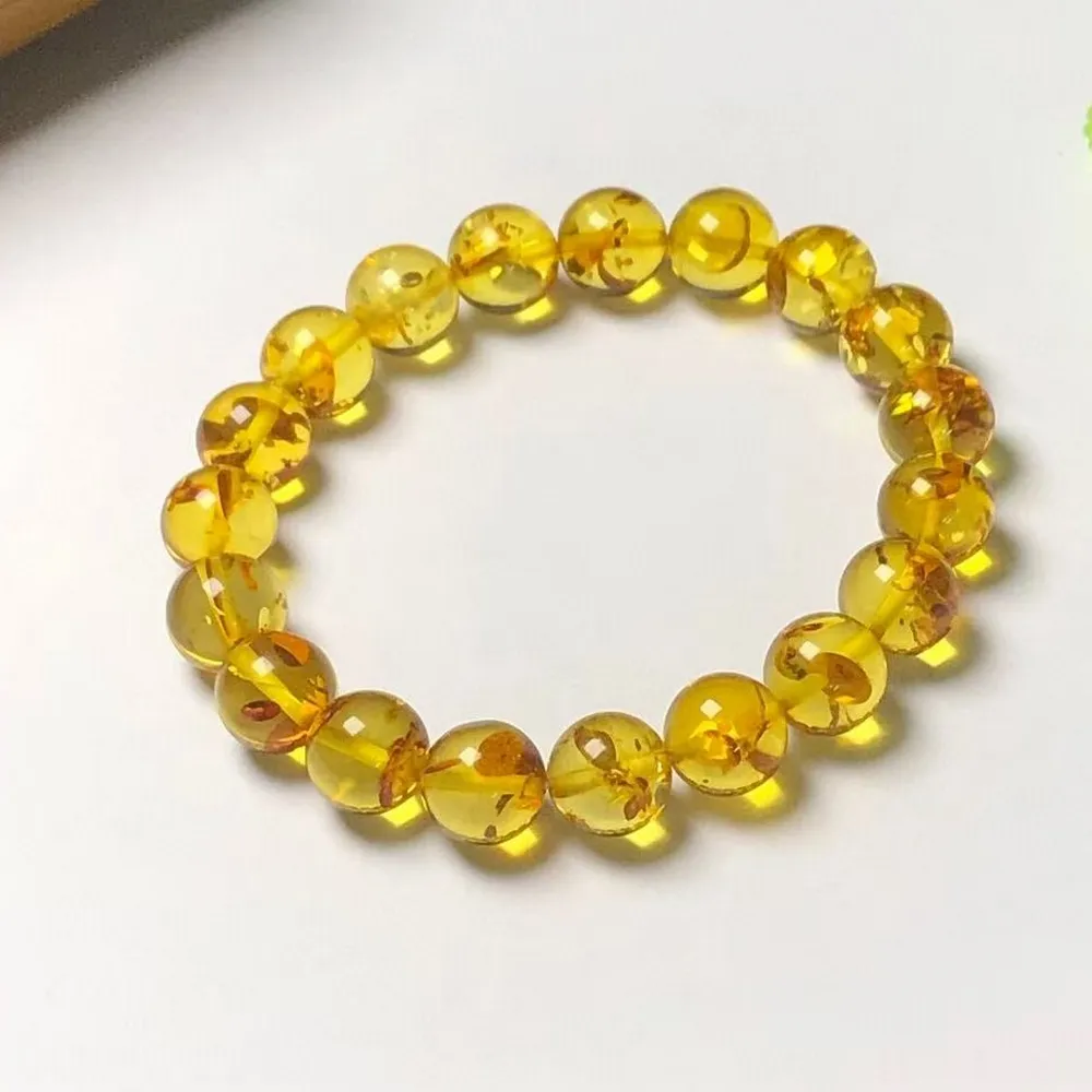 【勝弘珠寶】波羅地海琥珀花珀手串-10MM