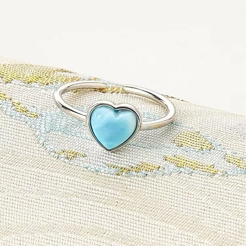 【勝弘珠寶】多明尼加拉利瑪石愛心戒指