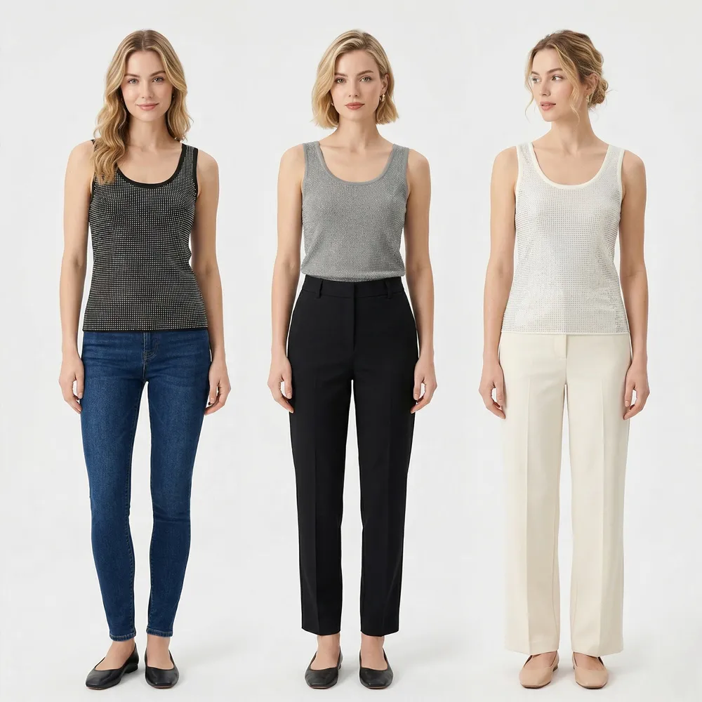 【MON’S】細閃輕透針織背心(直)