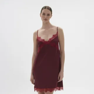 【Simone Perele 西蒙佩兒】SATIN SECRETS 秘密 連身襯裙 魅惑晶紅