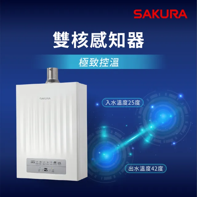 【SAKURA 櫻花】16L POWER四季溫智能恆溫熱水器DH1637H(火速安裝-官方直營)