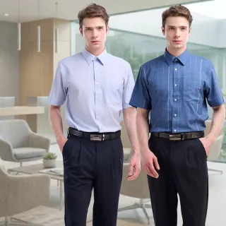 【Emilio Valentino 范倫鐵諾】男裝襯衫 短袖上衣 商務 休閒襯衫 涼爽 舒適 透氣 彈性 抗皺 男上衣(多款選)