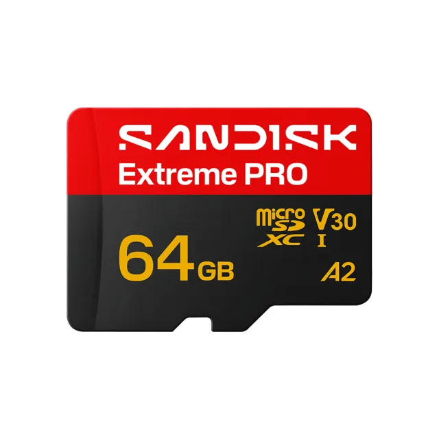 【SanDisk 晟碟】SANDISK Extreme PRO☆ microSD™ UHS-I 64GB 記憶卡(公司貨)