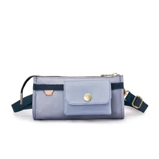 【satana】Soldier 長夾斜背包 防盜小包 護照包 手機包 側背包 6.7吋手機 台灣製 SOS2555 - 沁心藍