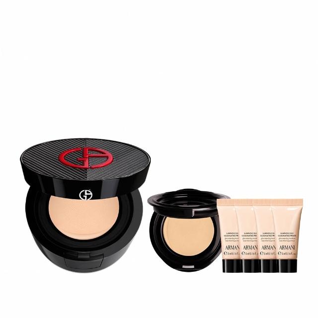 【ARMANI 亞曼尼】官方直營 絲絨水慕斯無瑕氣墊粉餅(粉蕊+粉盒/GA/送正貨/雙11限定)