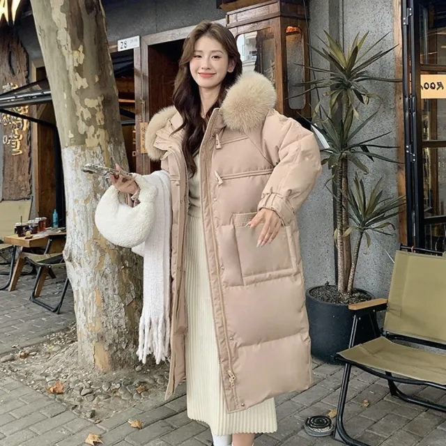 【巴黎精品】現貨出清 真90%白鴨絨真狐狸毛領羽絨外套(連帽女外套a1do48)