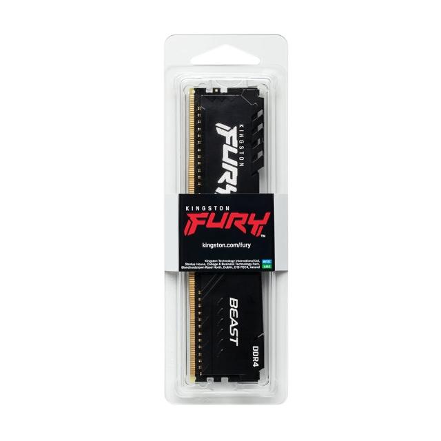 【Kingston 金士頓】FURY Beast 獸獵者DDR4-3200 16GB PC用超頻記憶體(KF432C16BB1/16)