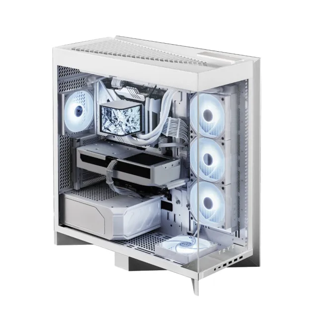 【TRYX】LUCA L70 懸浮X型底座 鋁合金 E-ATX海景機殼 黑/白(精品級/背插/雙420/航太級鋁合金)