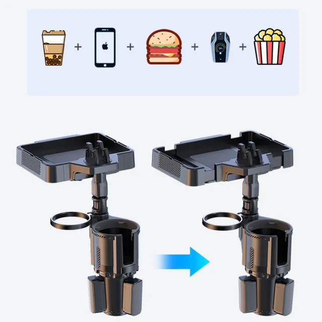 【車選家】可旋轉 車用餐盤架(杯架 飲料架 水瓶架 車載餐桌 車用餐盤 雙人杯架)