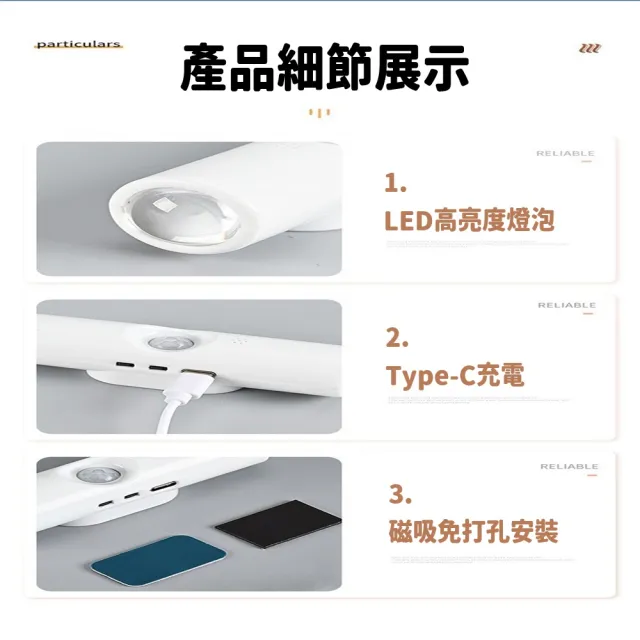 JG國際 雙面發光 人體感應燈 三色變光 磁吸免安裝 USB充電 LED小夜燈 壁燈 走廊燈 衣櫃燈 氛圍燈