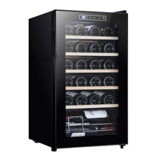 【LEZUN 樂尊】24 支裝家用紅酒櫃70L 風冷無霜恆溫恆濕 壓縮機製冷 實木層架紅酒冷藏櫃