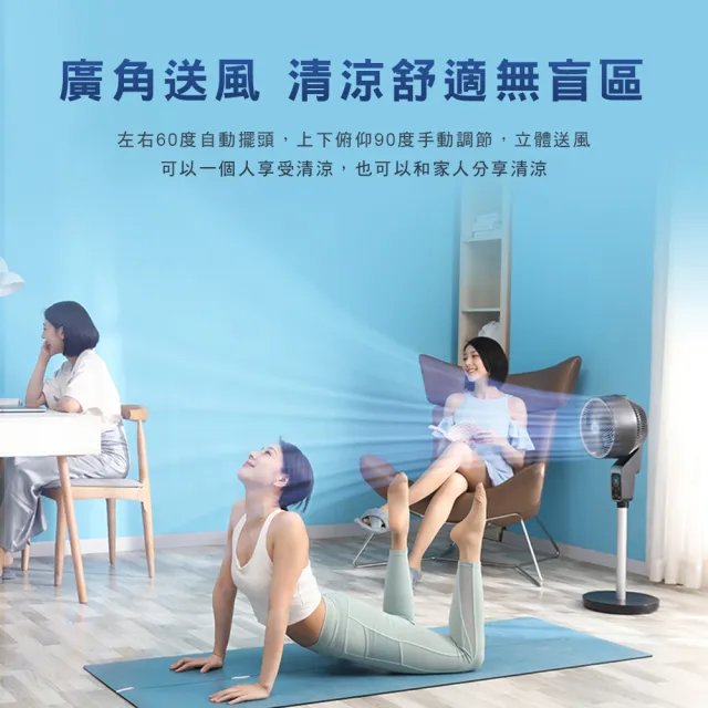 【Philips 飛利浦】1+1超值組 9吋 直立式DC渦流定時循環扇+透明美學行充(ACR3142CF+DLP5715)