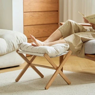 【匠俱】沙發腳踏54x35x45cm 辦公室午休擱腳凳 可拆卸坐墊沙發腳踏 茶几凳折疊換鞋凳