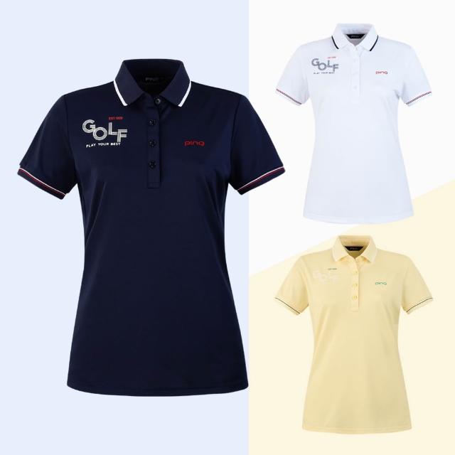 【PING】女款GOLF吸濕排汗抗UV短袖POLO衫-共3色(高爾夫球衫/RA26192)