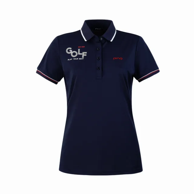 【PING】女款GOLF吸濕排汗抗UV短袖POLO衫-共3色(高爾夫球衫/RA26192)