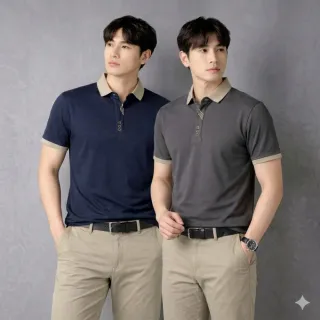 【NEW FORCE】夏境簡約商務短袖男士POLO衫-6色可選(男短袖polo衫/上衣/POLO衫/短袖上衣/涼感上衣)