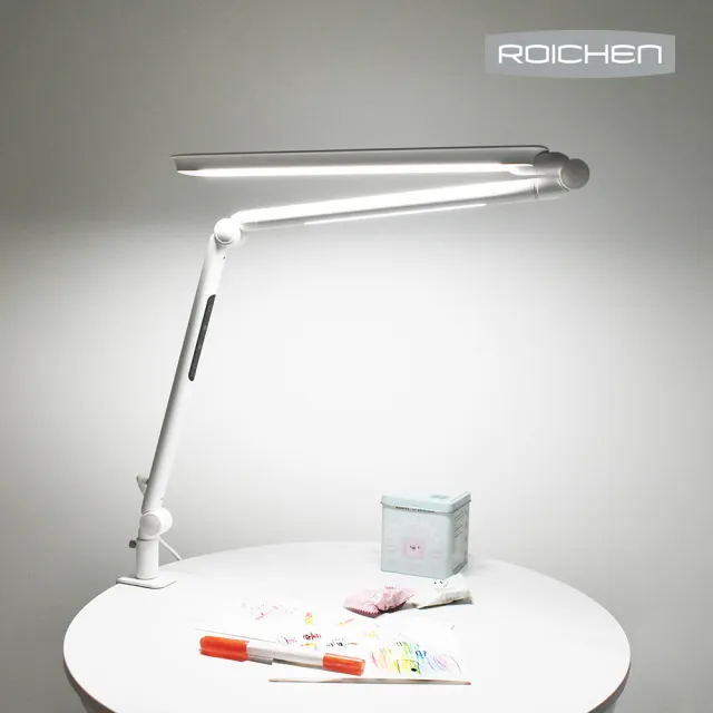 【Roichen】好折燈 LED超廣域雙光源觸控護眼檯燈 氣氛燈