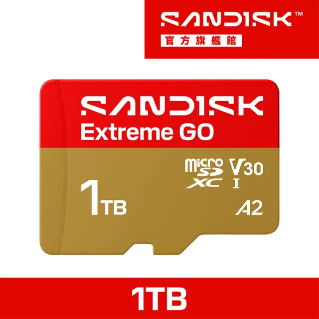 【SanDisk 晟碟】SANDISK Extreme☆ GO microSD™ UHS-I 1T 記憶卡(公司貨)