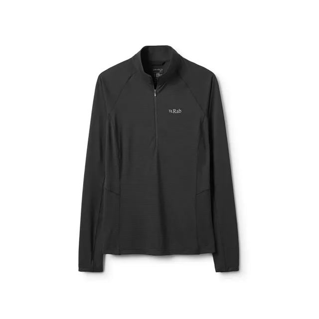 【RAB】Sonic LS Zip 長袖輕量抗臭立領半拉鍊排汗衣 女款 鯨魚灰 #QCC54