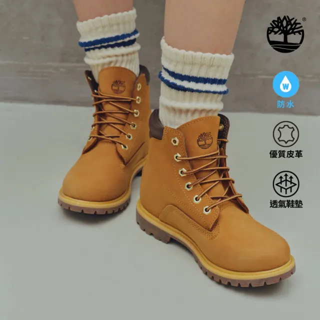 【Timberland】女款小麥色休閒防水6吋靴(8168R231)