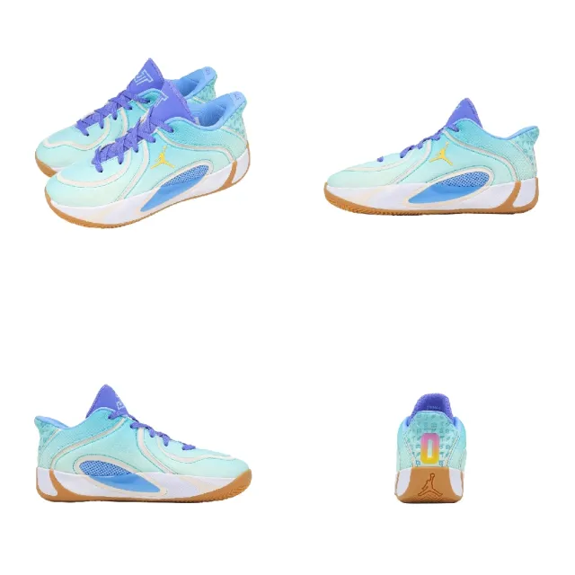 【NIKE 耐吉】籃球鞋 Jordan Tatum 4 SE BG 大童 女鞋 綠 紫 膠底 IU2365-300