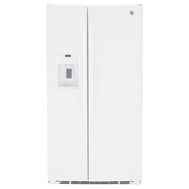GE奇異 GSS25GGPWW GE奇異 GSS25GGPWW 雙門對開式冰箱,733L 大容量(冷藏466L/冷凍267L),適閤家庭使用。尺寸高178cm x 寬91cm x 深84cm,重量145kg,白色系設計。採用R134a環保冷媒,定頻馬達,120V/60Hz/15A,能源效率一般。全機1年保固,壓縮機5年保固,含基本安裝。產地墨西哥,無BSMI許可。