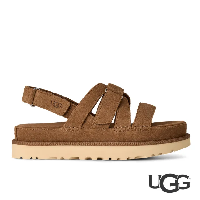 【UGG】涼鞋女鞋 麂皮 魔鬼氈 Goldenstar Gleam 栗子棕 UG1175122CHE