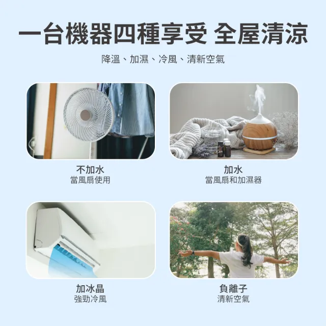 【Philips 飛利浦】1+1超值組 AIR空氣加濕 9公升水冷扇+多合1行充(ACR3142C+DLP4348)