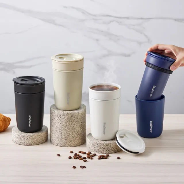 【CorelleBrands 康寧餐具】SNAPWARE 雙層隔熱陶瓷芯享杯400ml-(四色任選)