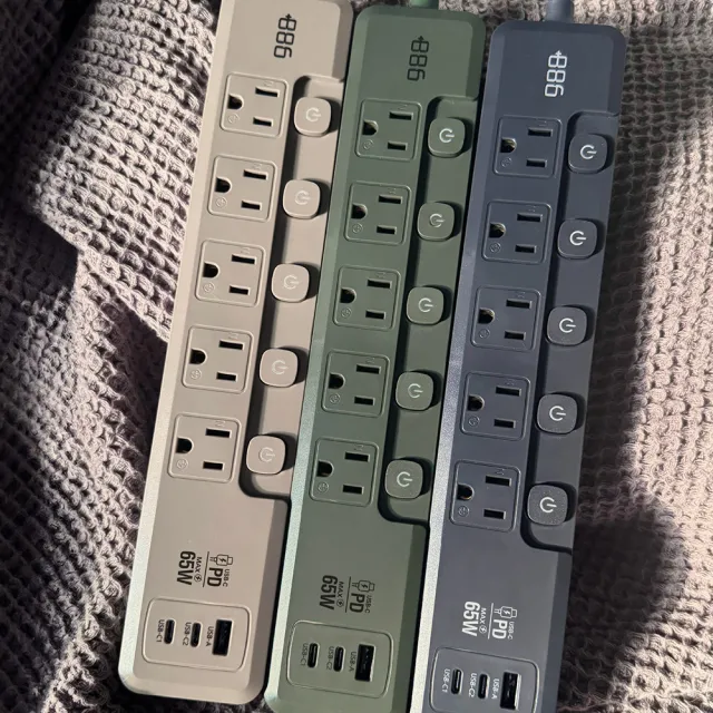 【+886】極野家 5開5插1USB+2Type C PD 65W 快充延長線1.8米 V2 HPS2556(3色可選)台灣製 手機快充