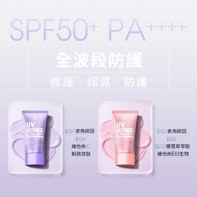【Dr. May 美博士】新上市!專業紫潤白清爽防曬 SPF50+PA++++40ml(二入組)
