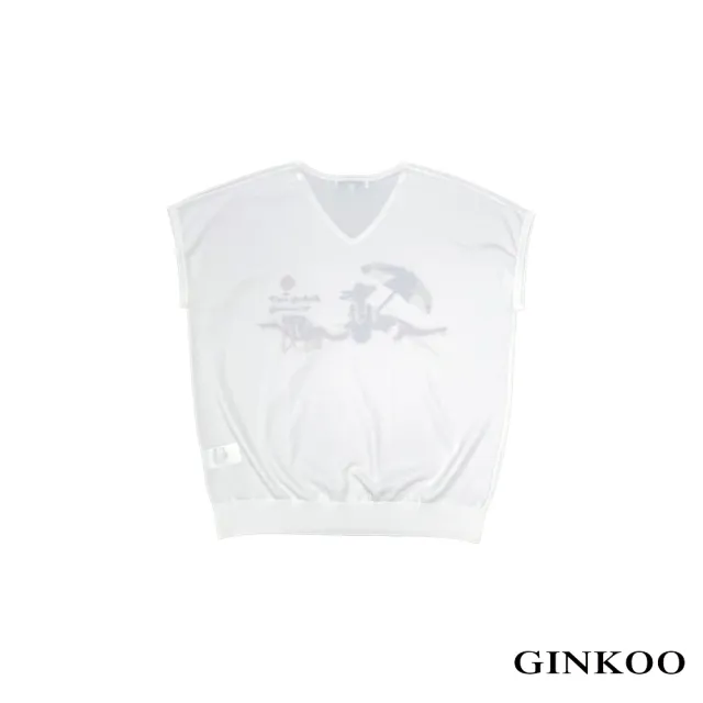 【GINKOO 俊克】海灘圖案連袖針織衫