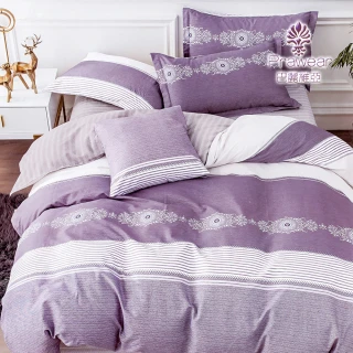 【Prawear 巴麗維亞】100%精梳純棉(床包被套組/挪威雙人)