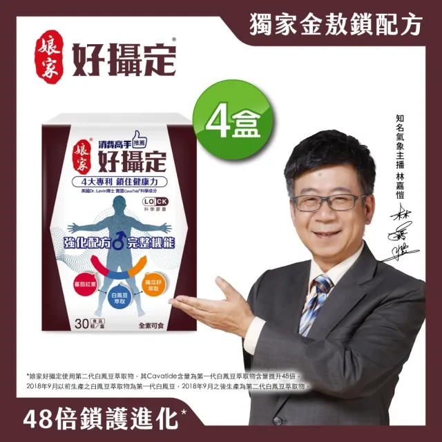 【娘家官方直營】消費高手好攝定膠囊4盒組(30粒/盒.氣象主播林嘉愷 推薦)