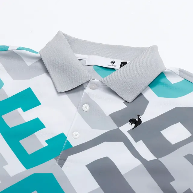 【LE COQ SPORTIF 公雞】高爾夫系列 男款淺綠色速乾防曬透氣親膚短袖POLO衫 QGX2T203