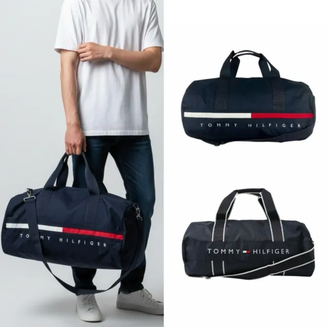 【TOMMY HILFIGER】都會深藍 旅行包 肩背包 背帶可拆 手提袋 健身包 側背包 出國收納包 送禮(1658)