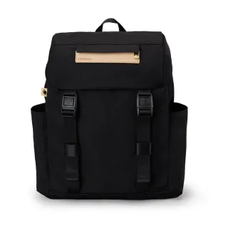 【satana】Soldier 雙扣束口後背包 輕量防潑水 大容量 14吋筆電 減壓背帶 台灣製 SOS3310 - 亮黑