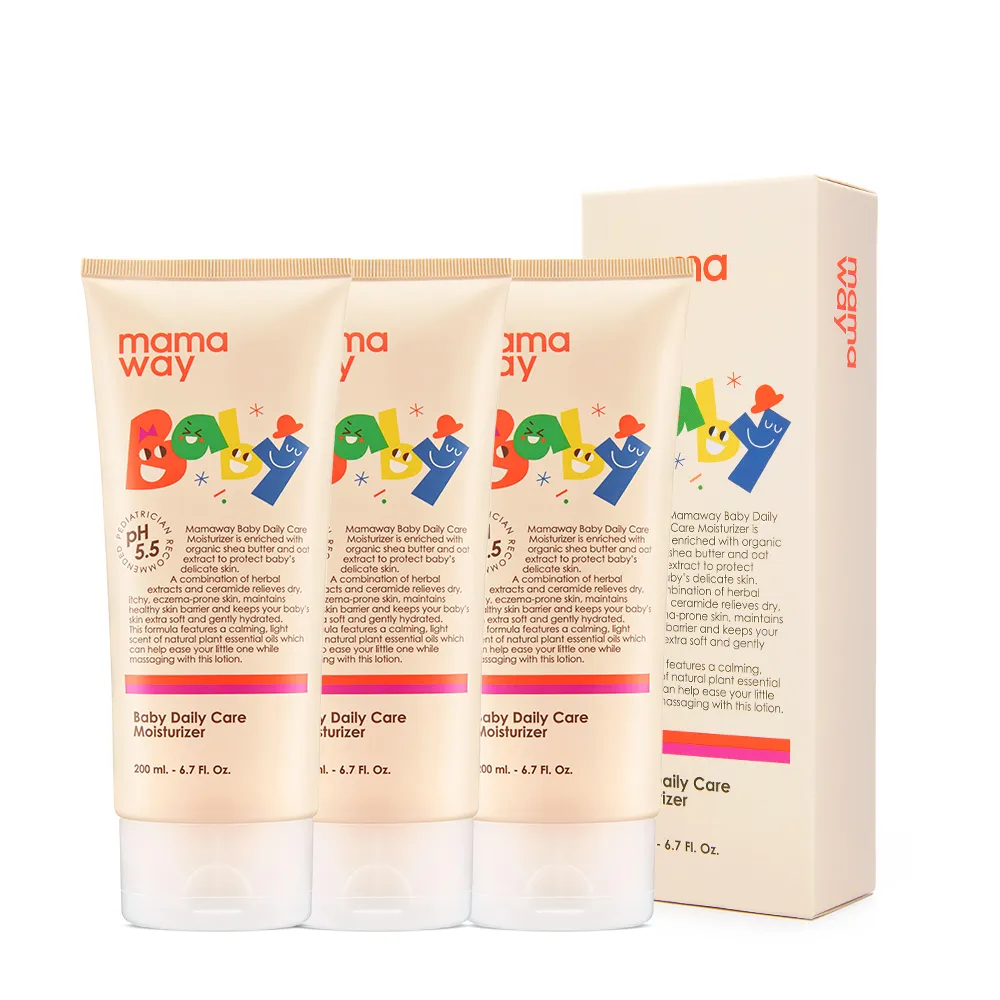 【mamaway 媽媽餵】嬰兒舒緩保濕乳液 200ml x 3入(天然有機 無動物實驗)