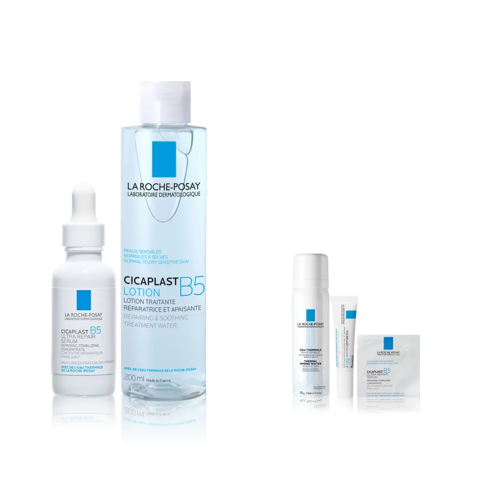 【理膚寶水】清爽修復雙星組★B5瞬效全面修復精華 30ml+B5全面修復保濕化妝水 200ml(繃帶精華)