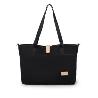 【satana】Soldier 真皮磁釦托特包 手提包 輕量防潑水 16 吋筆電 台灣製 SOS3330 - 亮黑