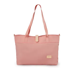 【satana】Soldier 真皮磁釦托特包 手提包 輕量防潑水 16 吋筆電 台灣製 SOS3330 - 霧櫻粉