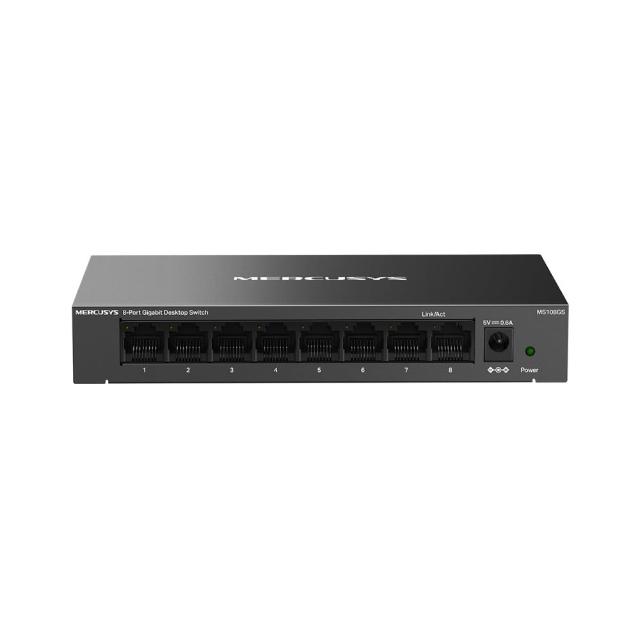【Mercusys 水星】8埠 port 10/100/1000Mbps 桌上型 乙太網路交換器 金屬殼 隨插即用 switch hub(MS108GS)