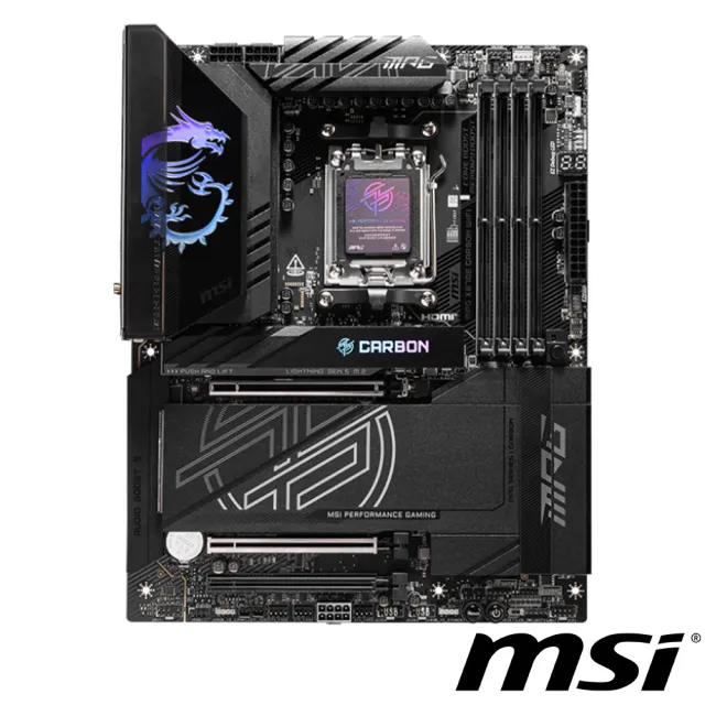 【微星】C+M組合★MPG X870E CARBON WIFI 主機板+AMD Ryzen R7-9800X3D CPU處理器