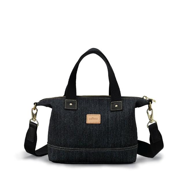 【satana】Denim丹寧牛仔 迷你托特包 手提 肩背 側背 輕量 A5適用 台灣製SDNN0250 - 丹寧黑