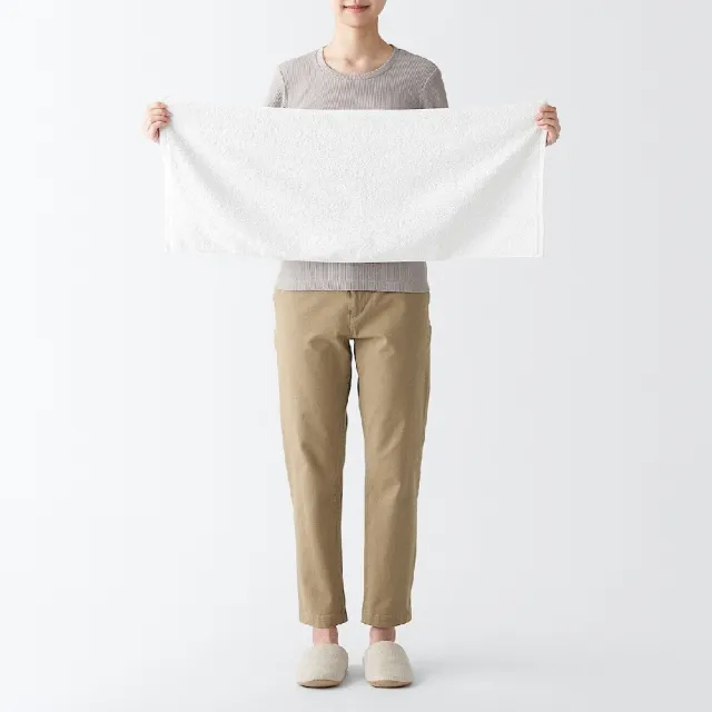 【MUJI 無印良品】棉圈絨雙線織面用巾/可吊掛(灰色/柔白/粉米/深藍/綠色/墨黑)