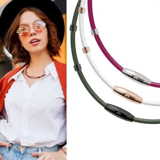 【&MORE 愛迪莫】母親節送禮 X5 特仕版健康鈦項鍊 能量項鍊 鈦鍺項鍊 項圈(白鋼 玫瑰金 槍灰 遠紅外線)