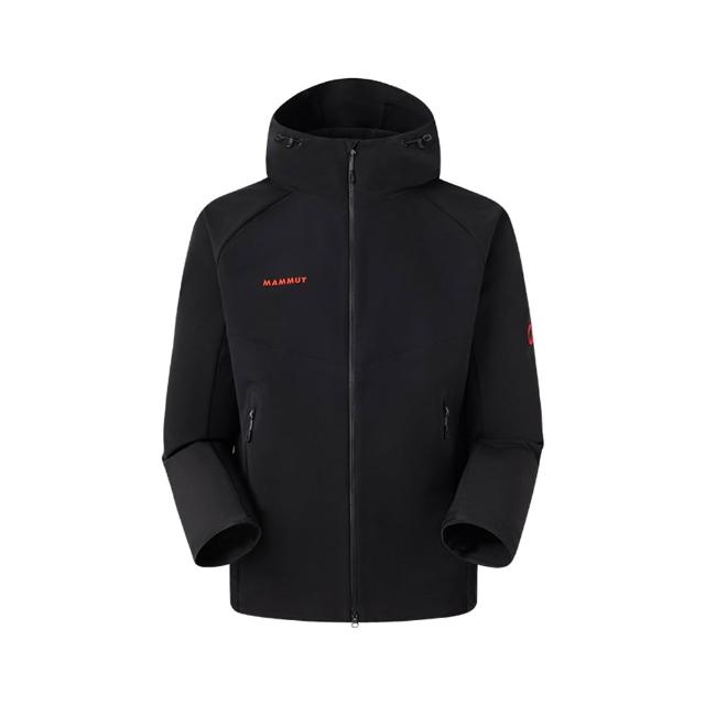 【Mammut 長毛象】Macun 2.0 Hooded AF Classic 經典刺繡款-防潑水軟殼連帽外套 男款 #1011-02420