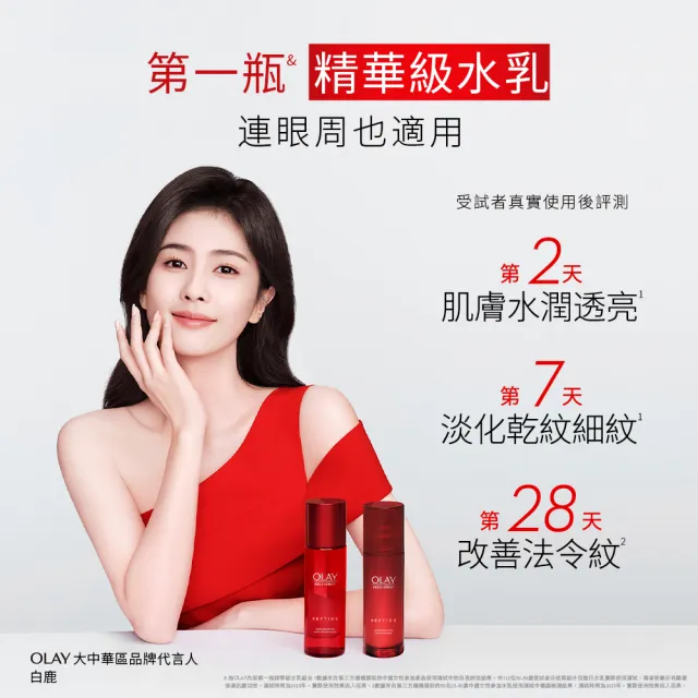 【OLAY 歐蕾】膠原大紅瓶 水乳2步驟明星組★彈潤緊緻 No.1抗老品牌(精華水/化妝水150ml+ 精華乳100ml)