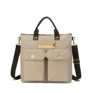 【satana】Soldier 趣淘隨型手提包 肩背 / 側背 輕量防潑水 13吋筆電 台灣製 SOS3220 - 奶茶