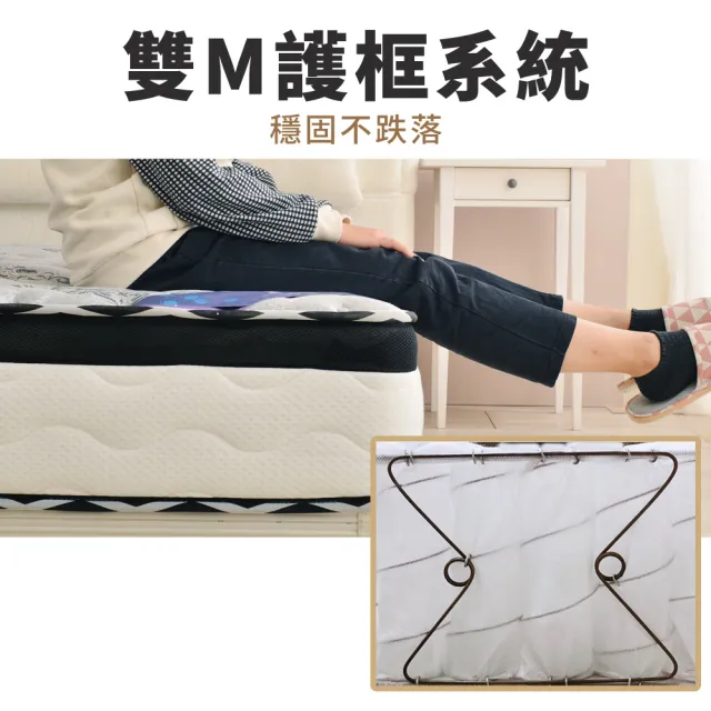 【LooCa】雙人加大 石墨烯乳膠M型護框獨立筒床墊 6x6.2尺x25cm